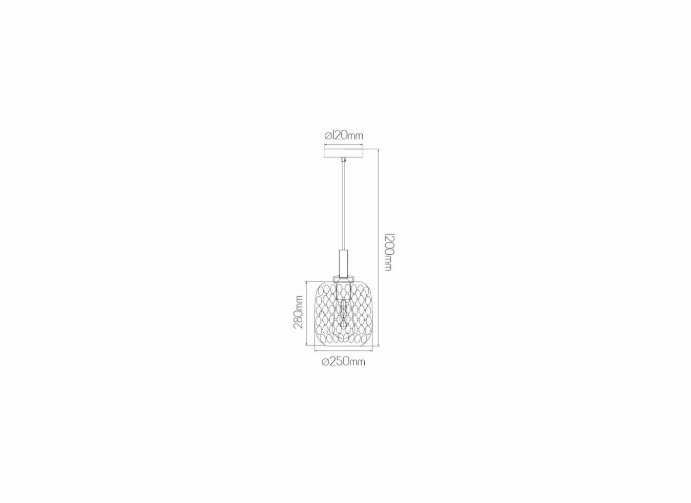 Hanglamp Ø25cm 1x60W