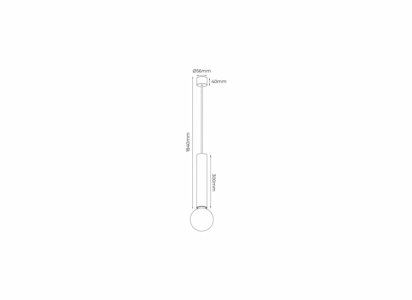Hanglamp Ø5,6cm 1x60W E27