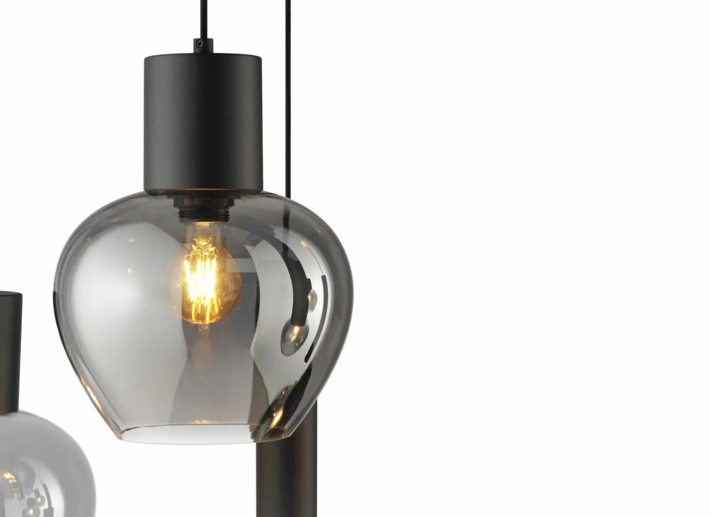 Hanglamp Ligari 5xE27 & 3xGU10 black smoked