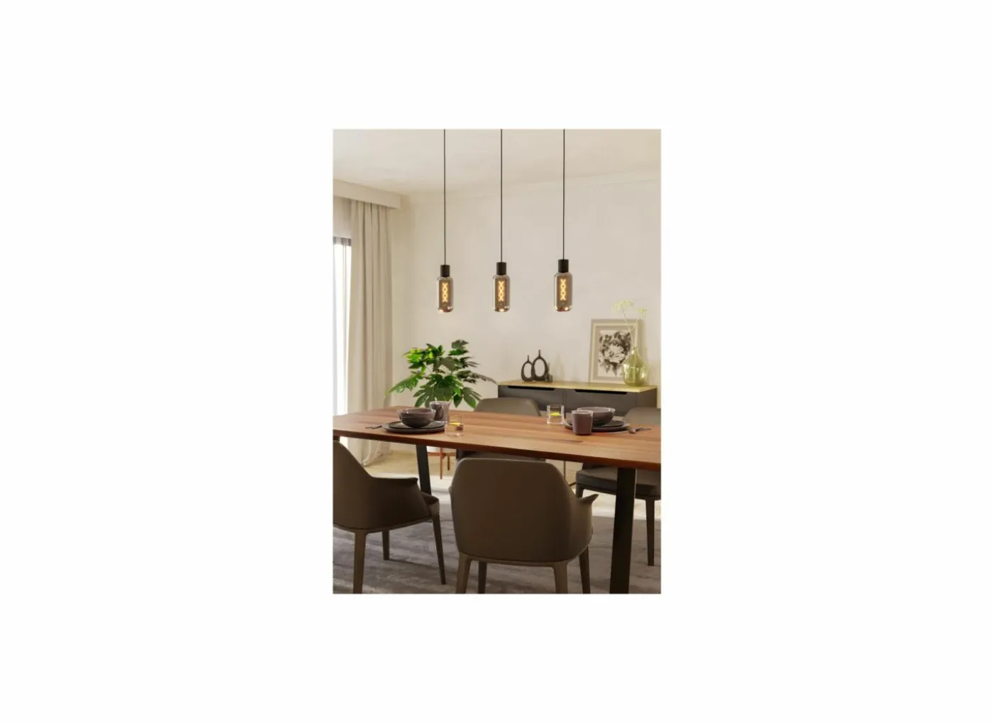 Hanglamp Maione 77x9cm 4W E27 staal zwart