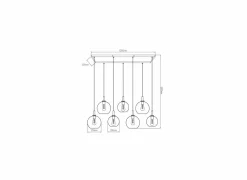 Hanglamp 120x105x25/30cm 7x60W E27