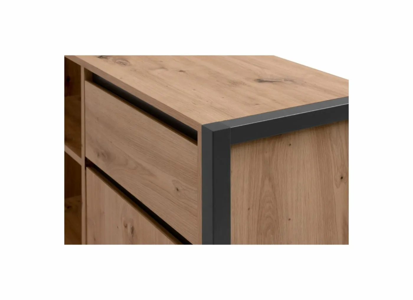 Hoekbureau Denver 139x142x75cm - decor - artisanale eik & antraciet
