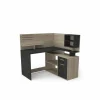 Hoekbureau Malicia 122x116x120cm - decor - zwart & eik