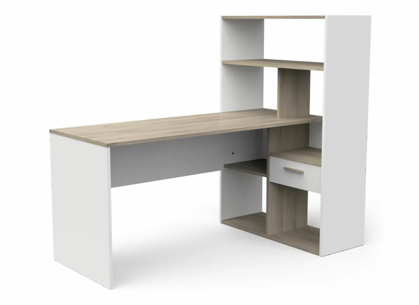 Hoekbureau Strate 156x133x91cm - decor - kronberg eik & wit