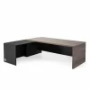 Hoekbureau 180x220cm - melamine - zwart & nebraska