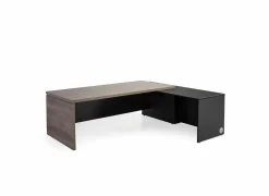 Hoekbureau 220x180cm - melamine - zwart & nebraska