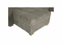 Hoeksalon Abby 311x170cm - stof - bruin met bedfunctie