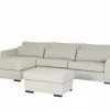 Hoeksalon Alcamo 331x184cm - stof - grijs met poef