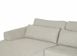 Hoeksalon Alcamo 331x184cm - stof - grijs met poef