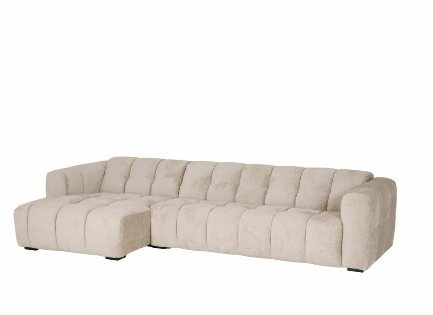 Hoeksalon Alps 322x158cm - stof - beige