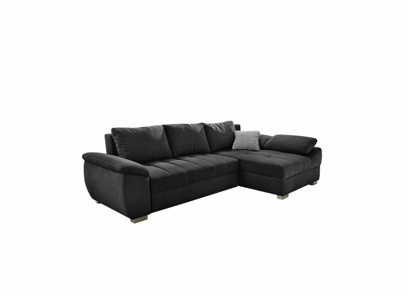 Hoeksalon Alster 268x161cm - stof - zwart met bedfunctie