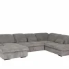 Hoeksalon Artus 371x260cm - stof - grijs
