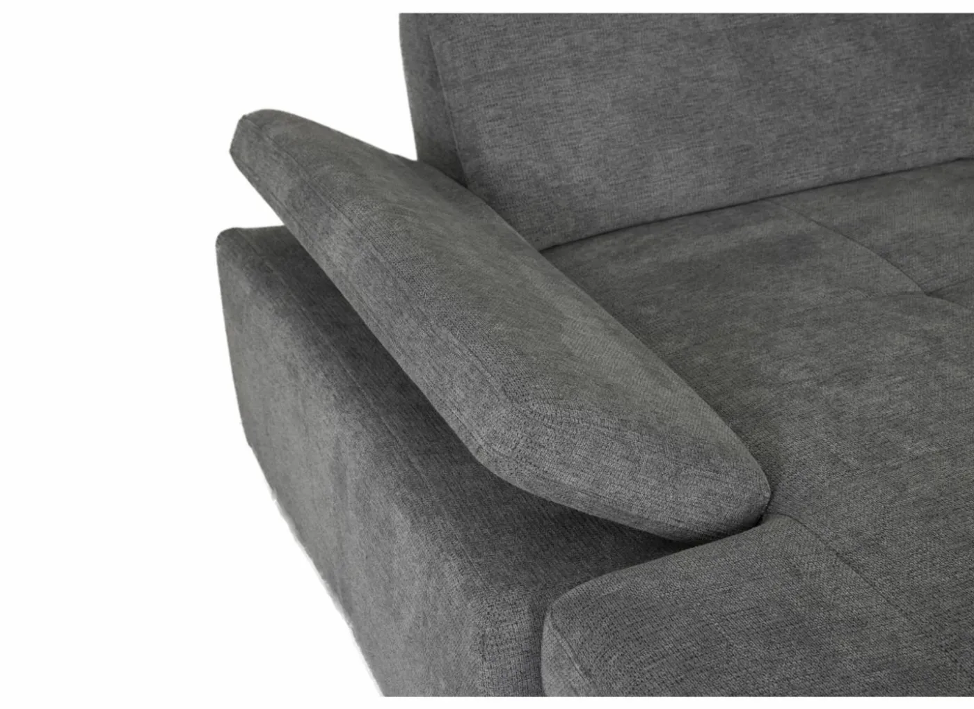Hoeksalon Artus 371x260cm - stof - grijs met bedfunctie & opbergruimte