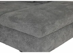 Hoeksalon Artus 371x260cm - stof - grijs met bedfunctie & opbergruimte