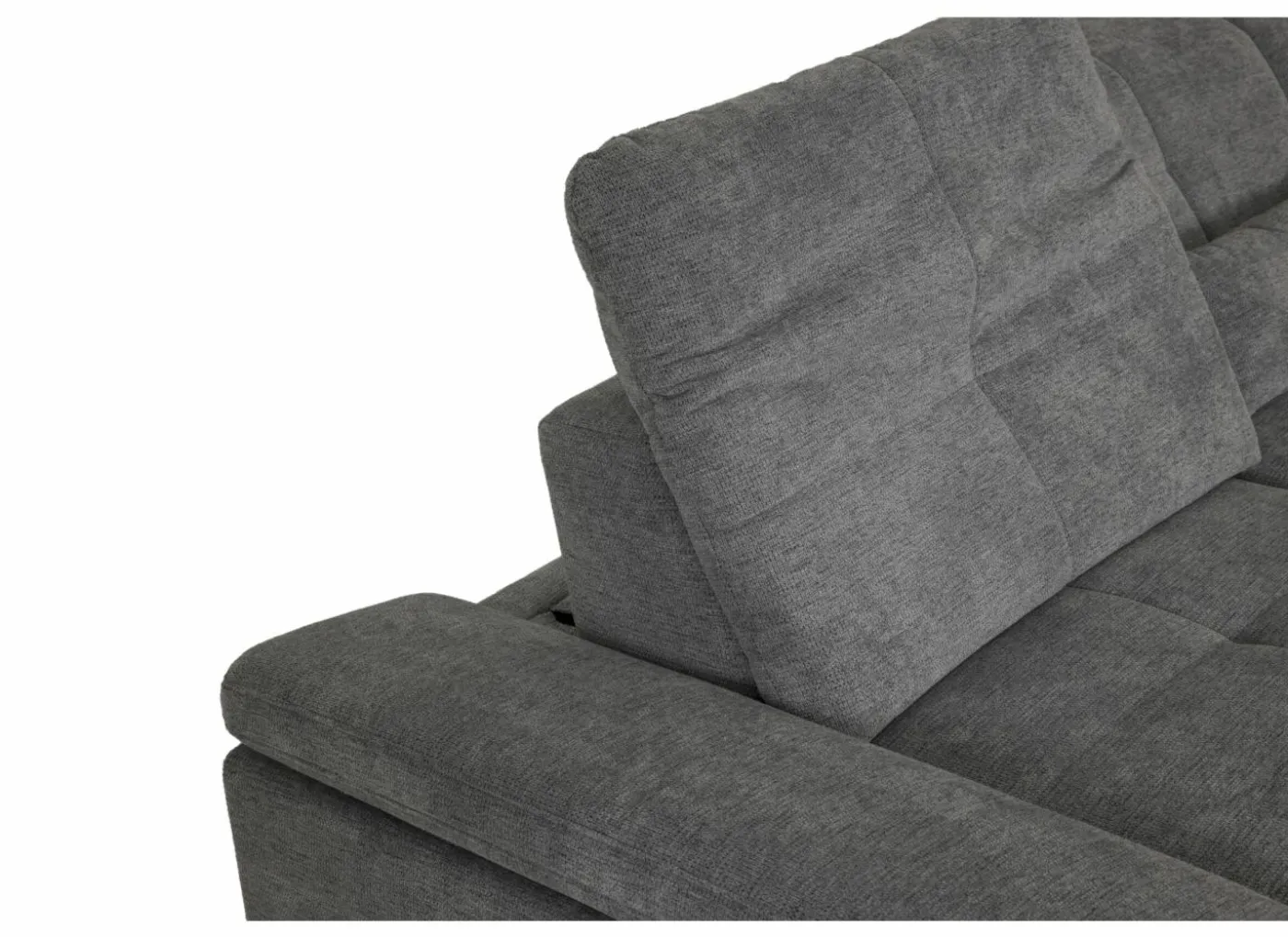Hoeksalon Artus 371x260cm - stof - grijs met bedfunctie & opbergruimte