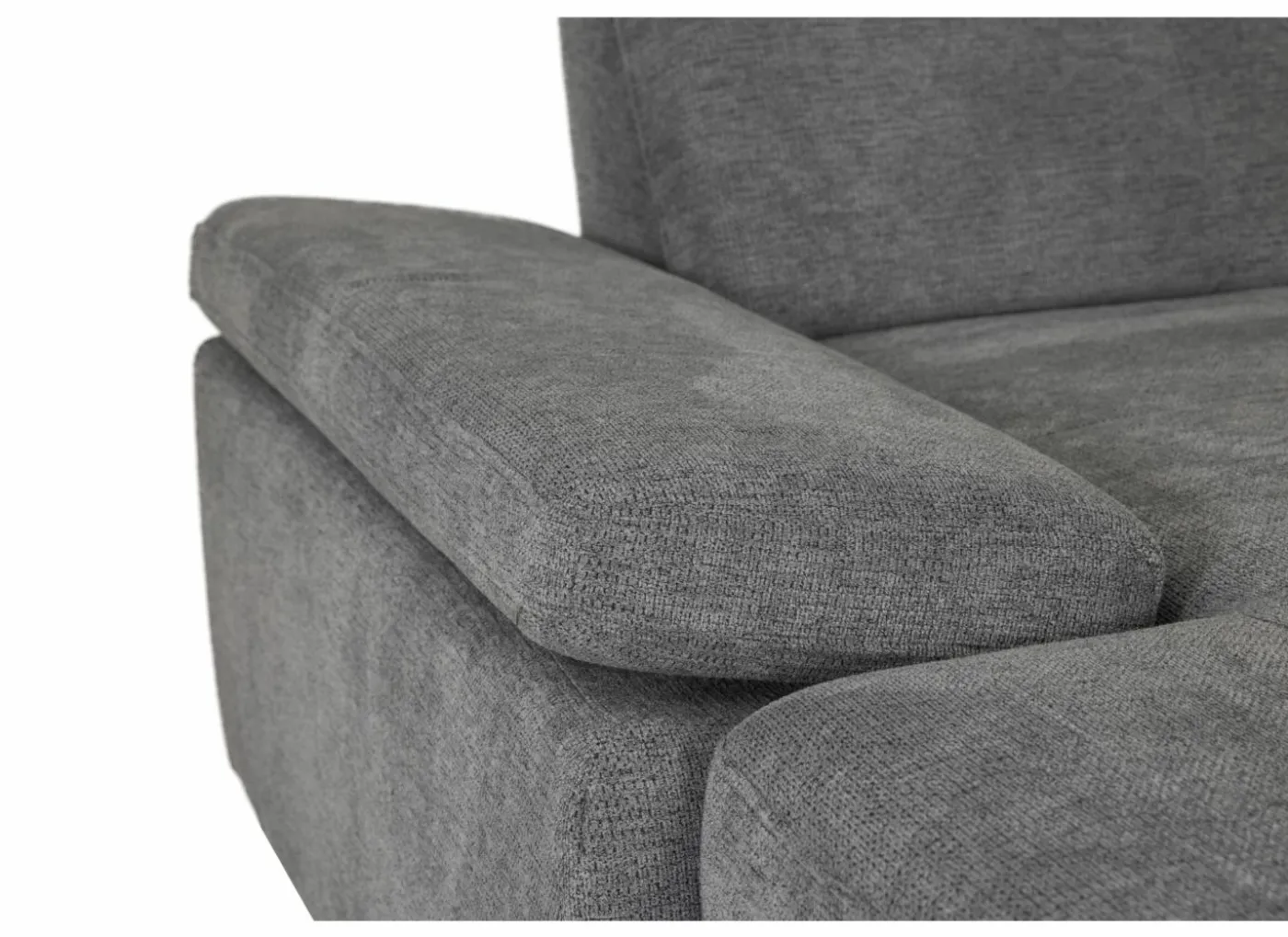 Hoeksalon Artus 371x260cm - stof - grijs met bedfunctie & opbergruimte