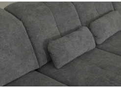 Hoeksalon Artus 371x260cm - stof - grijs met bedfunctie & opbergruimte