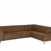 Hoeksalon Brenda 275x210cm - stof - cognac