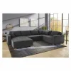 Hoeksalon Brixen 379x227cm - ribfluweel - grijs met bedfunctie