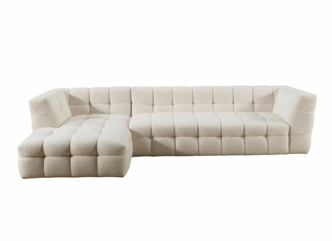 Hoeksalon Bubble 305x174cm - stof - wit