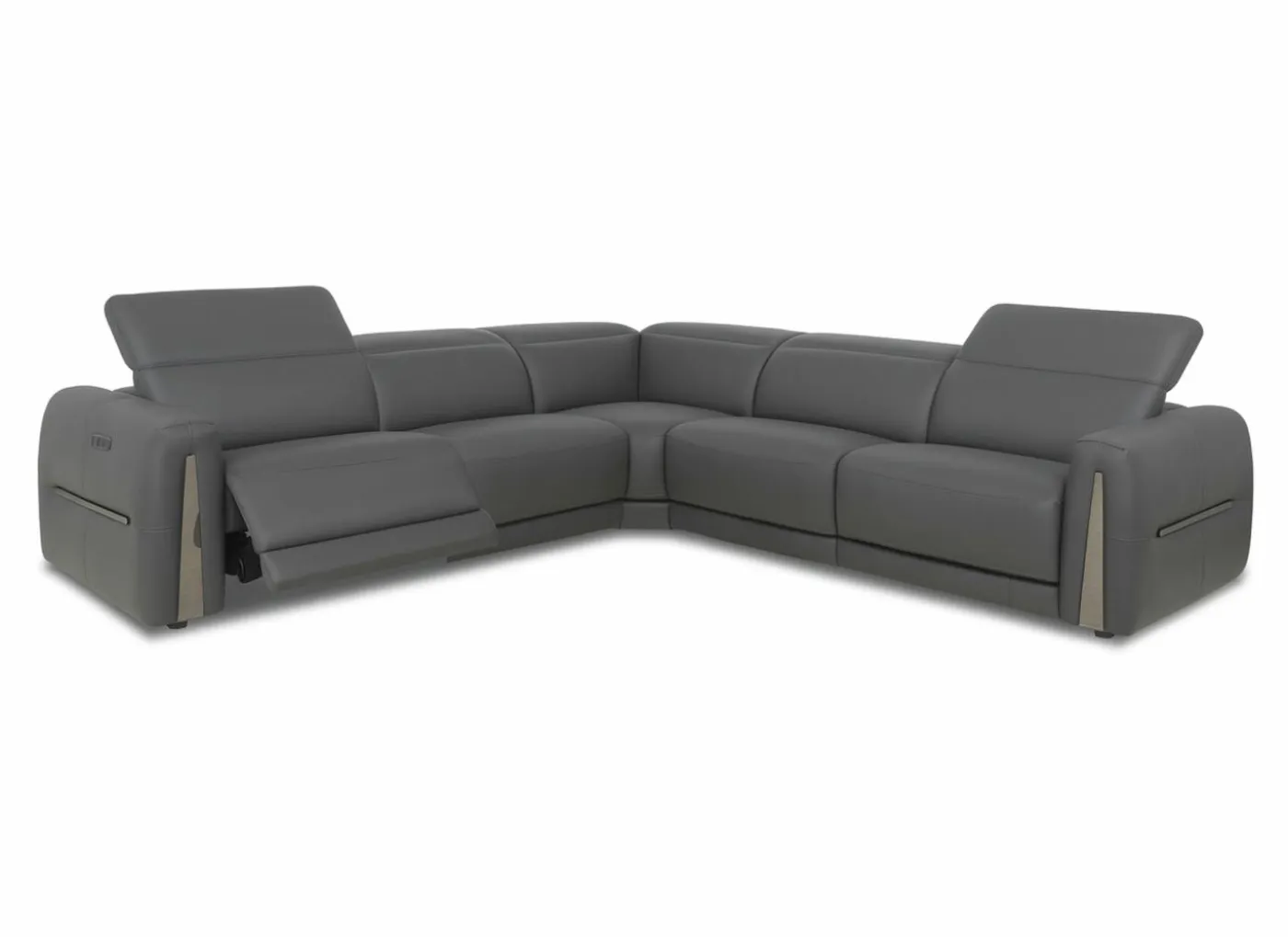 Hoeksalon Bush 290x290cm - leder - shalegrey