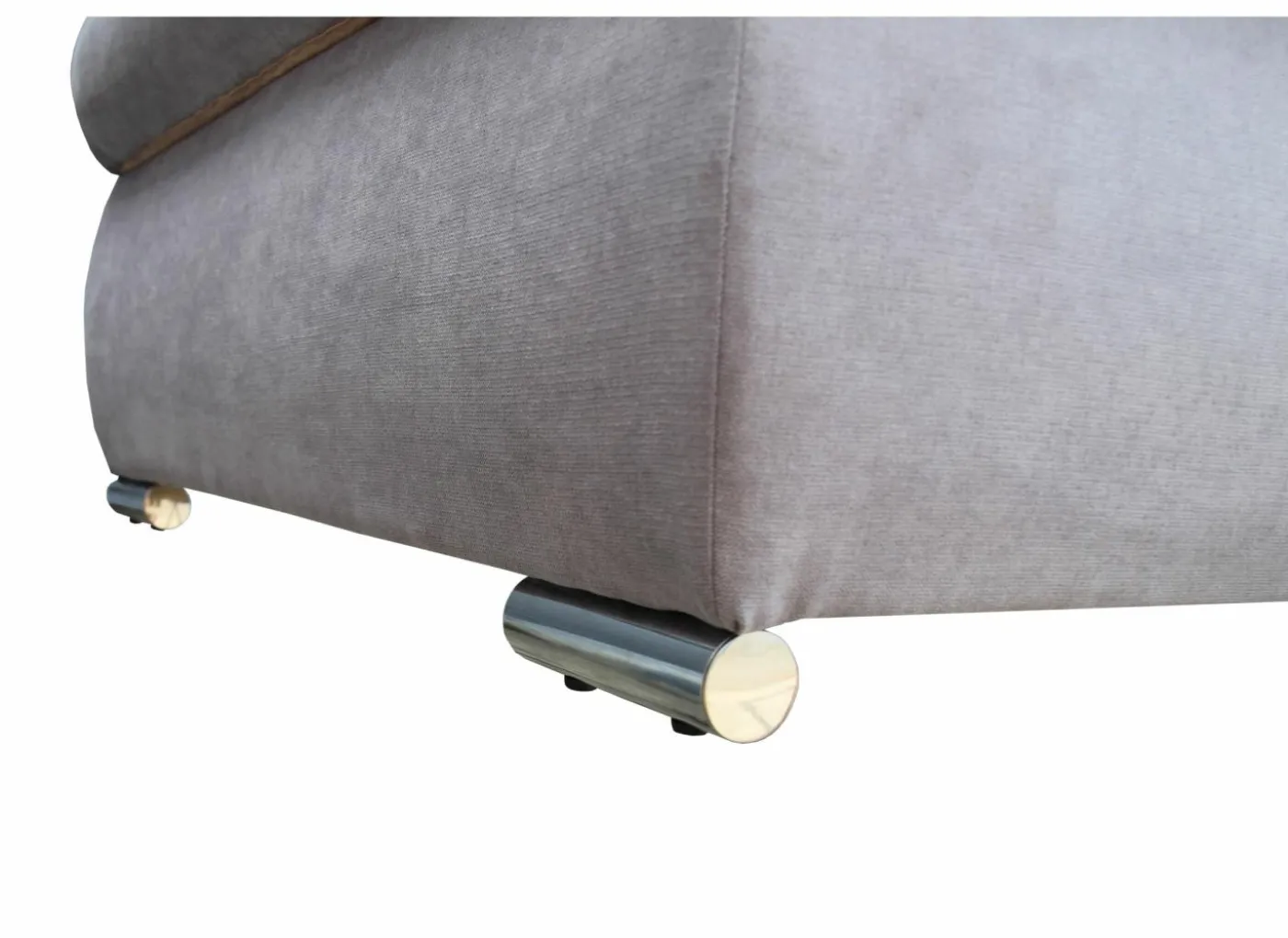Hoeksalon Caro 272x197cm - stof - middengrijs met bedfunctie en opbergruimte