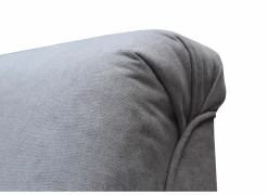Hoeksalon Caro 272x197cm - stof - middengrijs met bedfunctie en opbergruimte