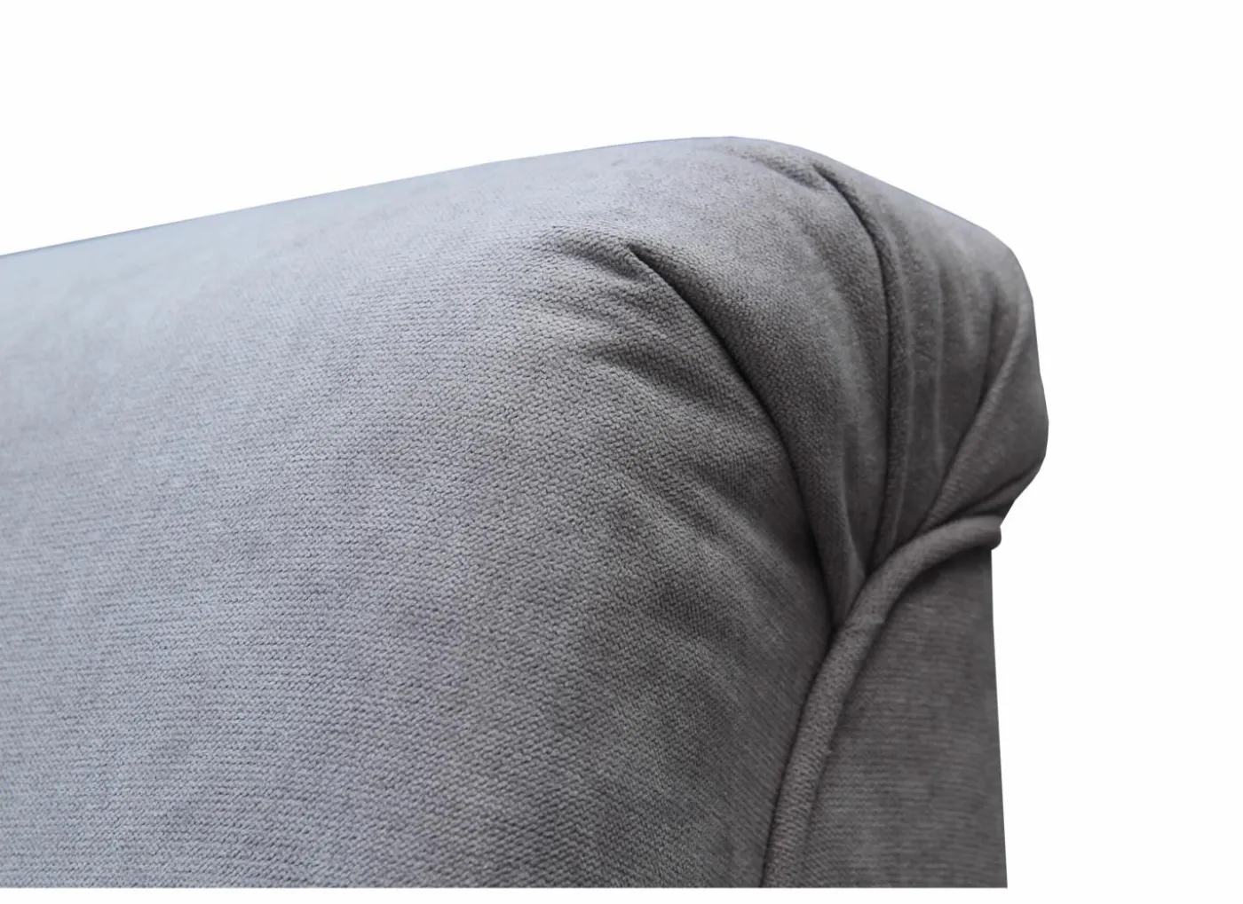 Hoeksalon Caro 272x197cm - stof - middengrijs met bedfunctie en opbergruimte