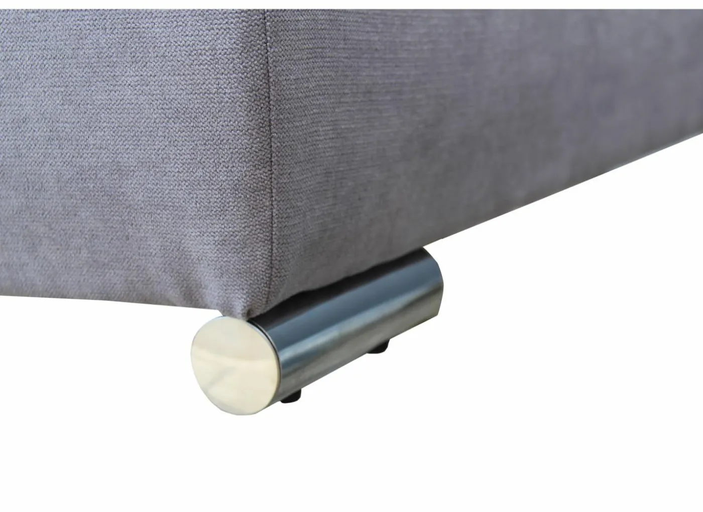 Hoeksalon Caro 272x197cm - stof - middengrijs met bedfunctie en opbergruimte
