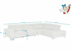 Hoeksalon Cell 295x232cm - stof - grijs met relax