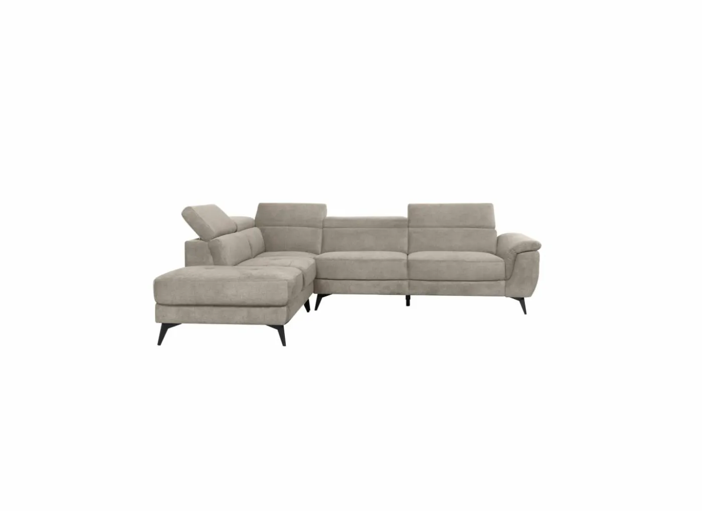 Hoeksalon Condor 283x89cm - stof - champagne