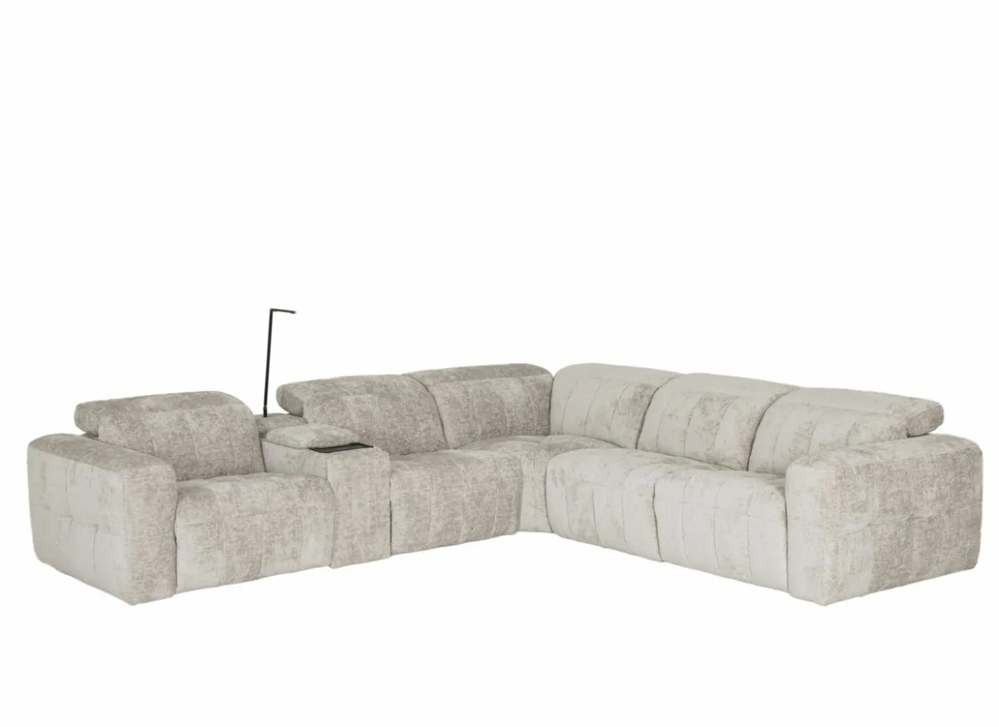 Hoeksalon Crow 334x301cm - stof - turtledove