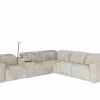 Hoeksalon Crow 334x301cm - stof - turtledove met 3 relaxen
