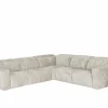 Hoeksalon Crow 301x301cm - stof - turtledove met 2 elektrische relaxen