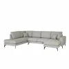 Hoeksalon Davos 341x220cm - stof - grijs