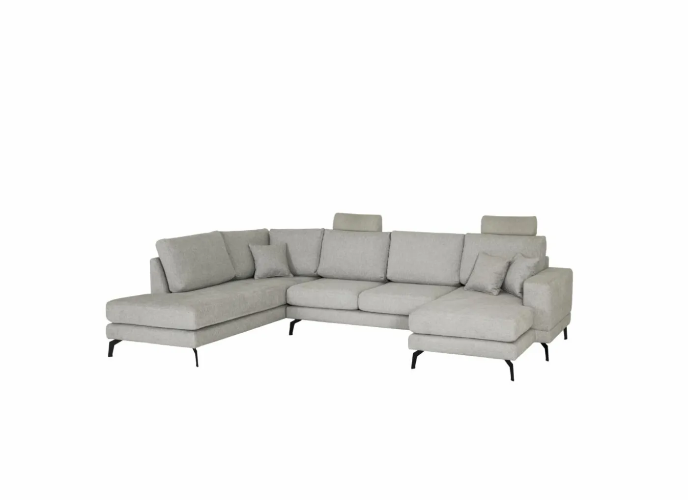 Hoeksalon Davos 341x220cm - stof - grijs