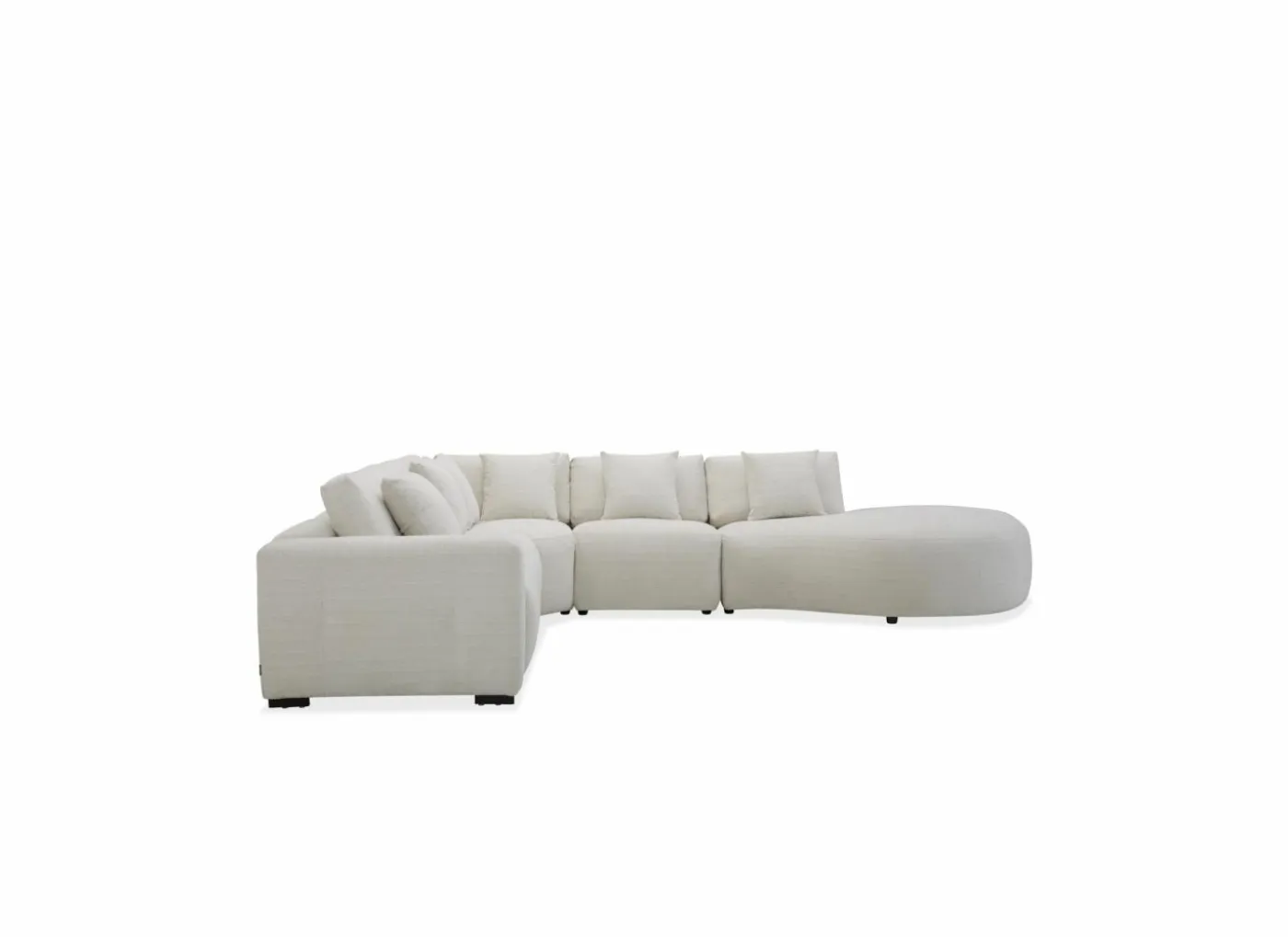 Hoeksalon Down 297x370cm - stof - crème met relax