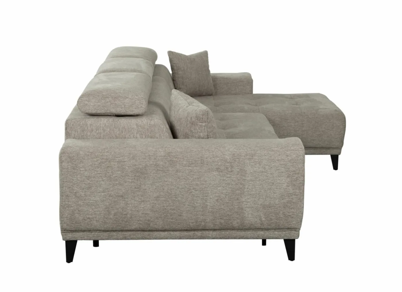 Hoeksalon Dragor 296x179cm - stof - grijs met bedfunctie