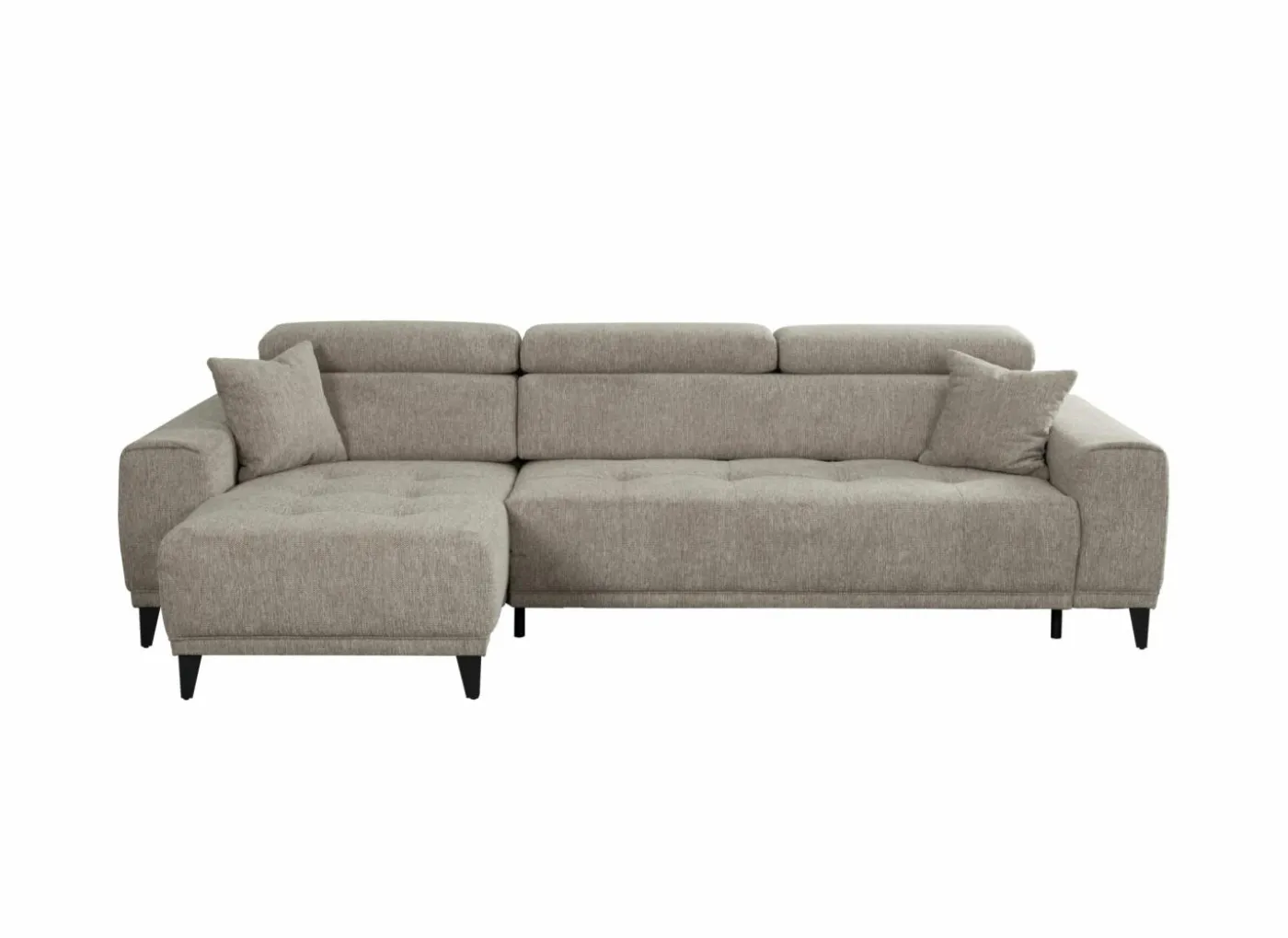 Hoeksalon Dragor 296x179cm - stof - grijs