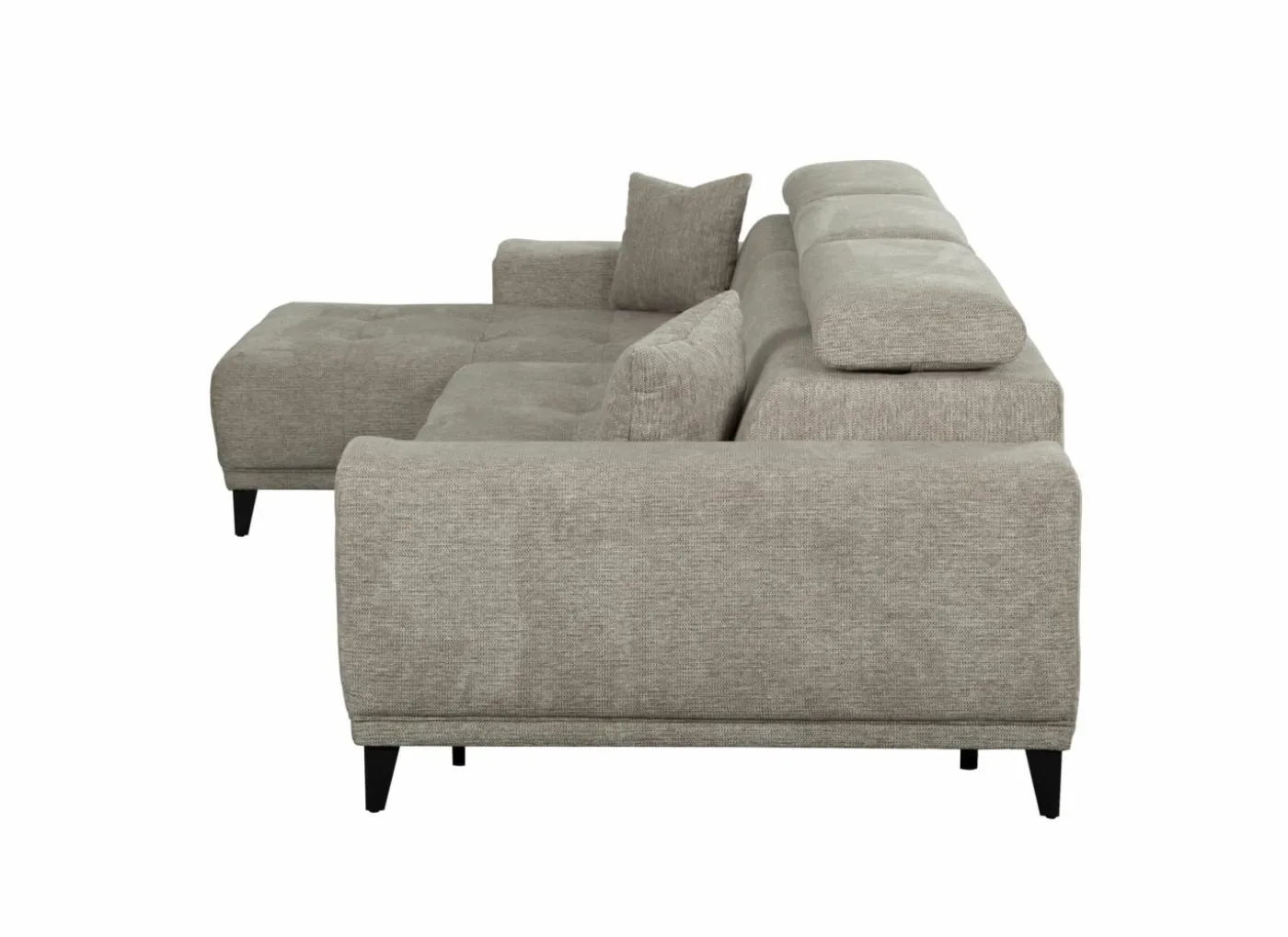 Hoeksalon Dragor 296x179cm - stof - grijs