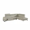 Hoeksalon Durham 304x230cm - stof - lichtgrijs met relax