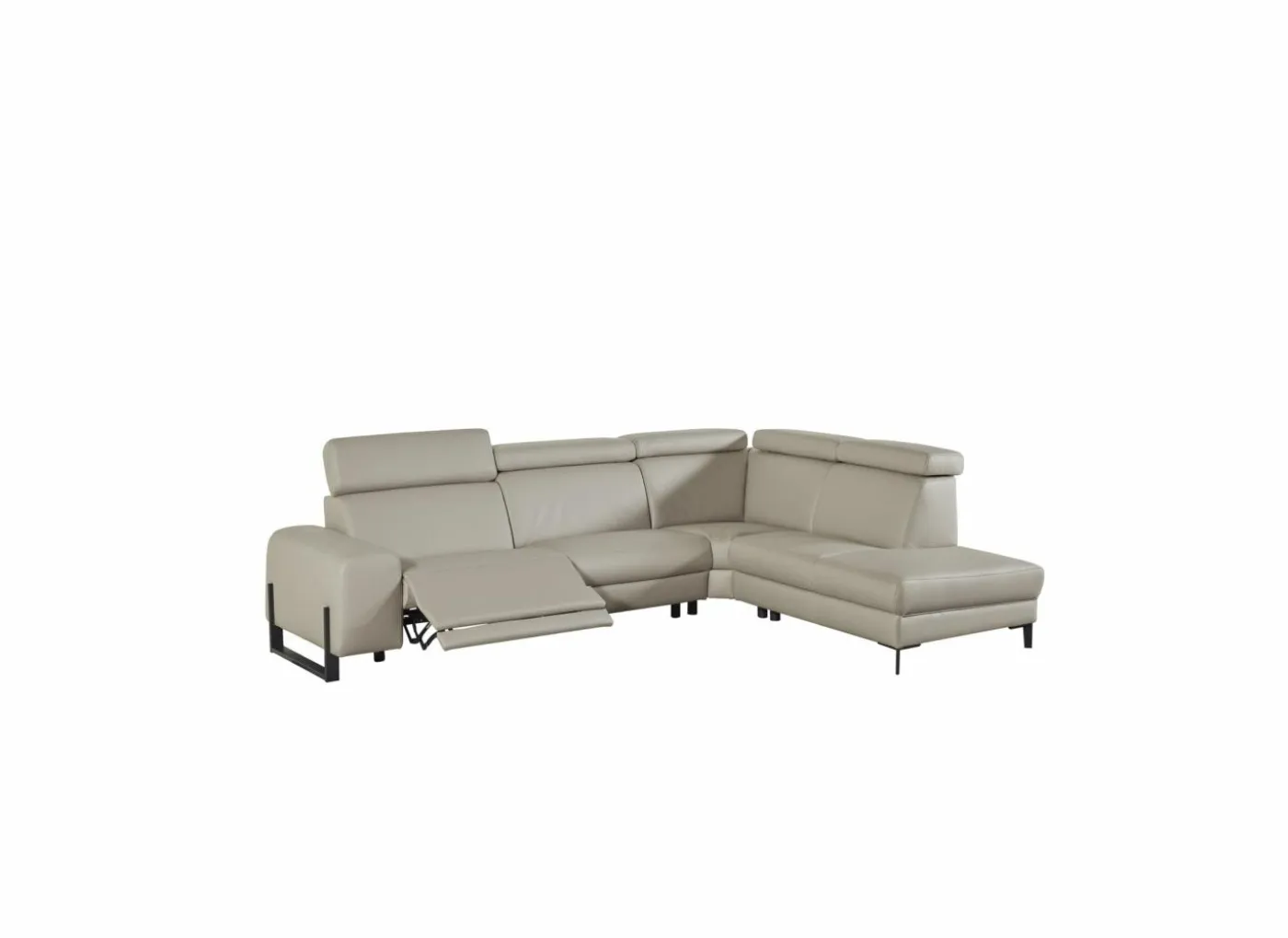 Hoeksalon Durham 304x230cm - stof - lichtgrijs met relax