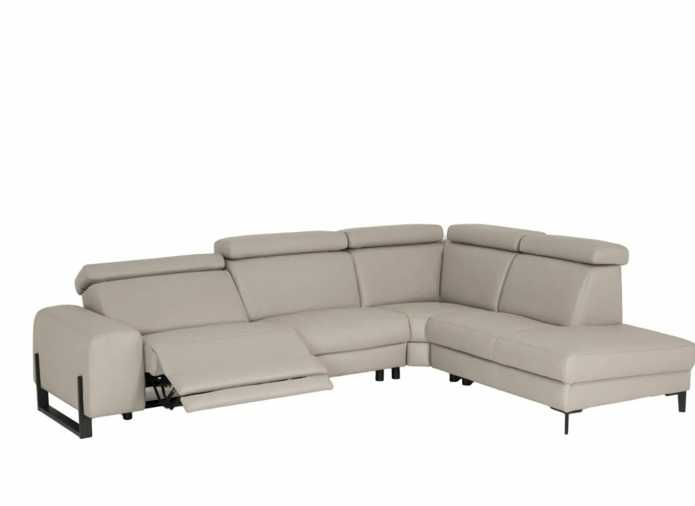 Hoeksalon Durham 304x230cm - stof - lichtgrijs met relax