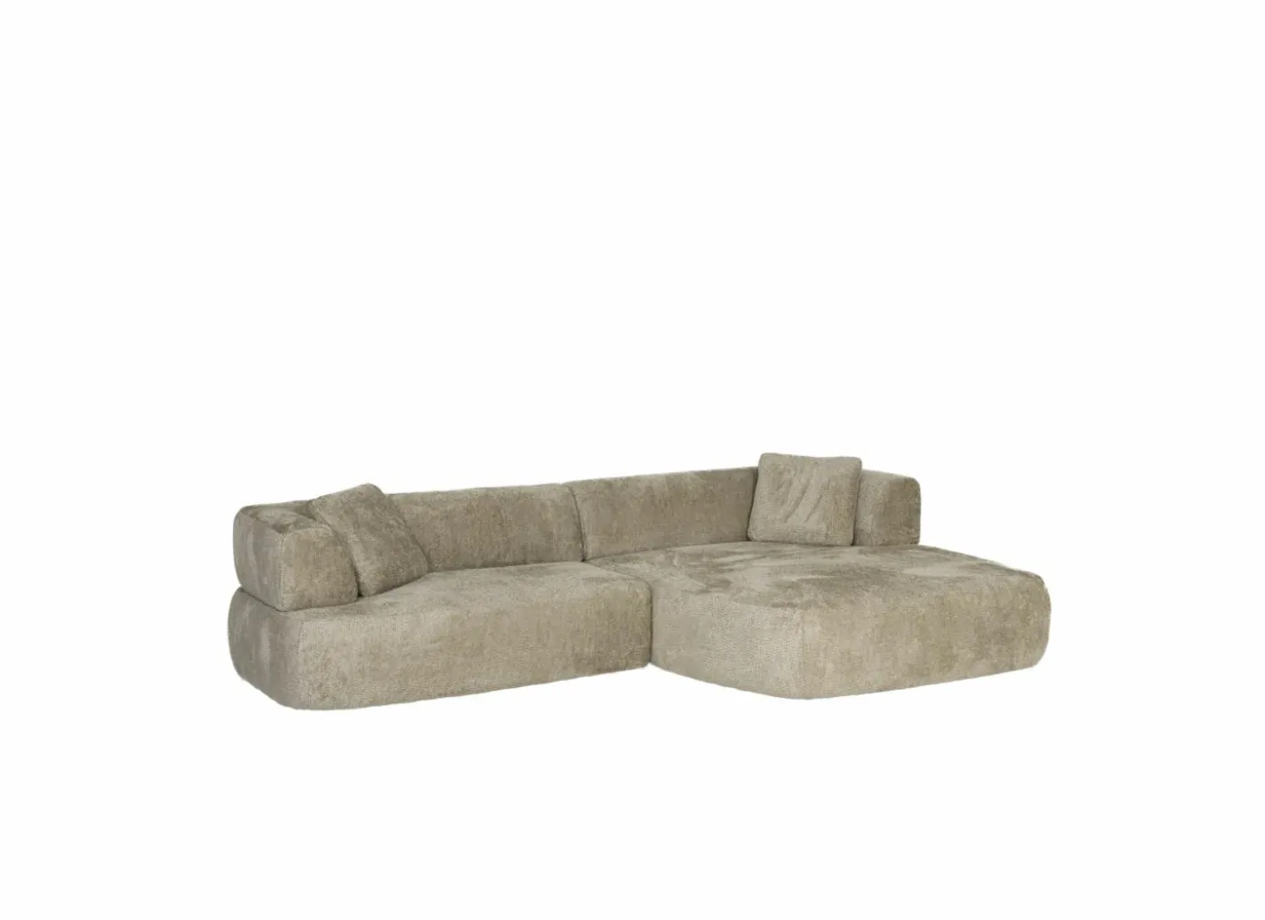 Hoeksalon Eder 310x190cm - stof - taupe