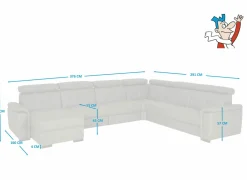 Hoeksalon Erba 376x291cm - stof - donkergrijs