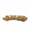 Hoeksalon Exeter 299x240cm - stof - chacha geel met relax