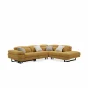 Hoeksalon Exeter 299x240cm - stof - chacha geel met relax