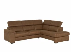 Hoeksalon Fall 271x213cm - stof - cognac