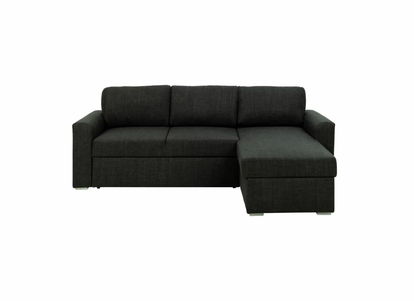 Hoeksalon Flemingsburg 226x165cm - stof - donkergrijs met bedfunctie en opbergruimte