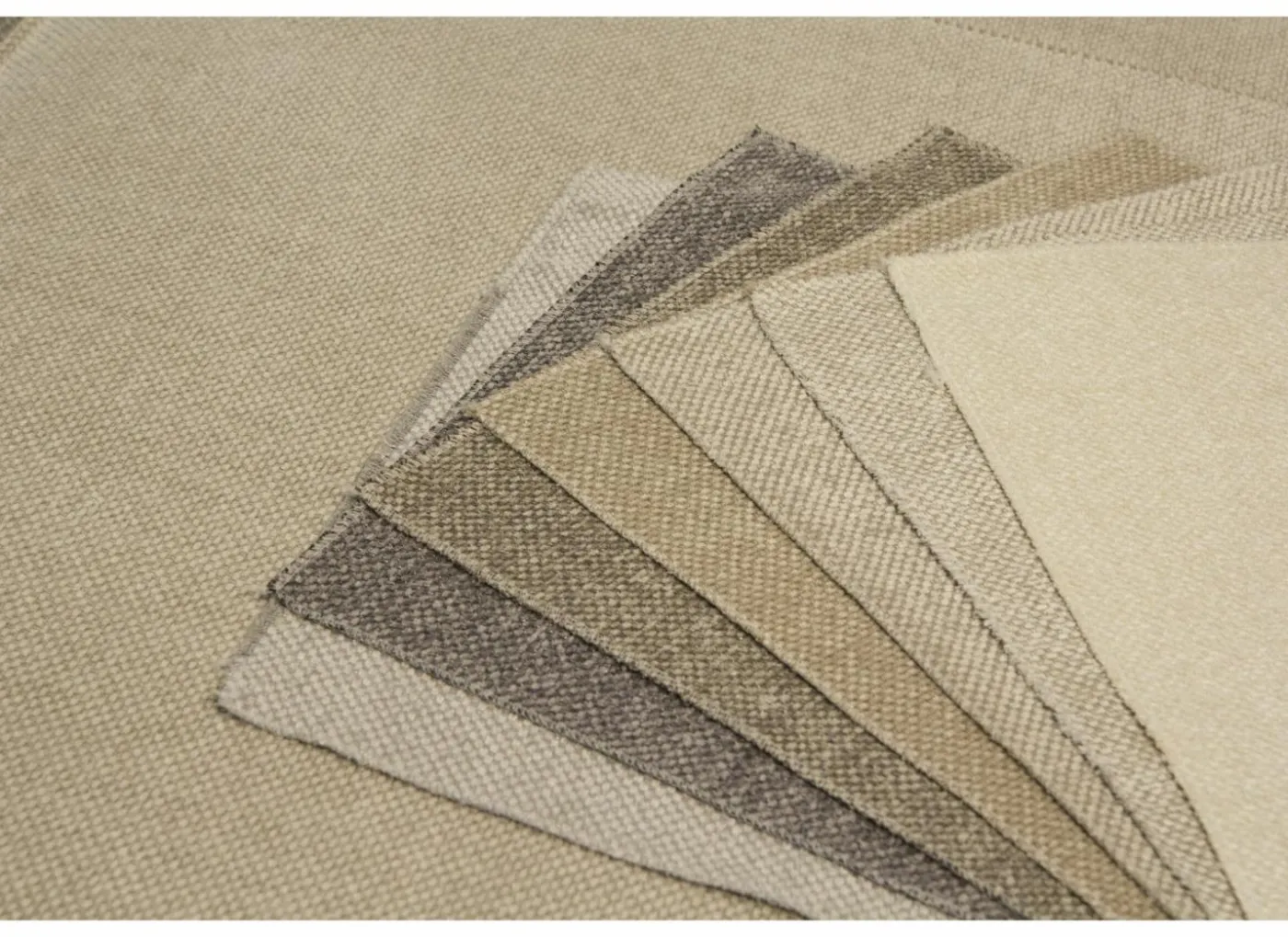 Hoeksalon Helio 393x197cm - stof - lichtbeige